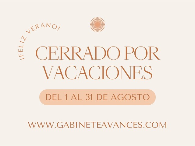 AGOSTO CERRADO POR VACACIONES